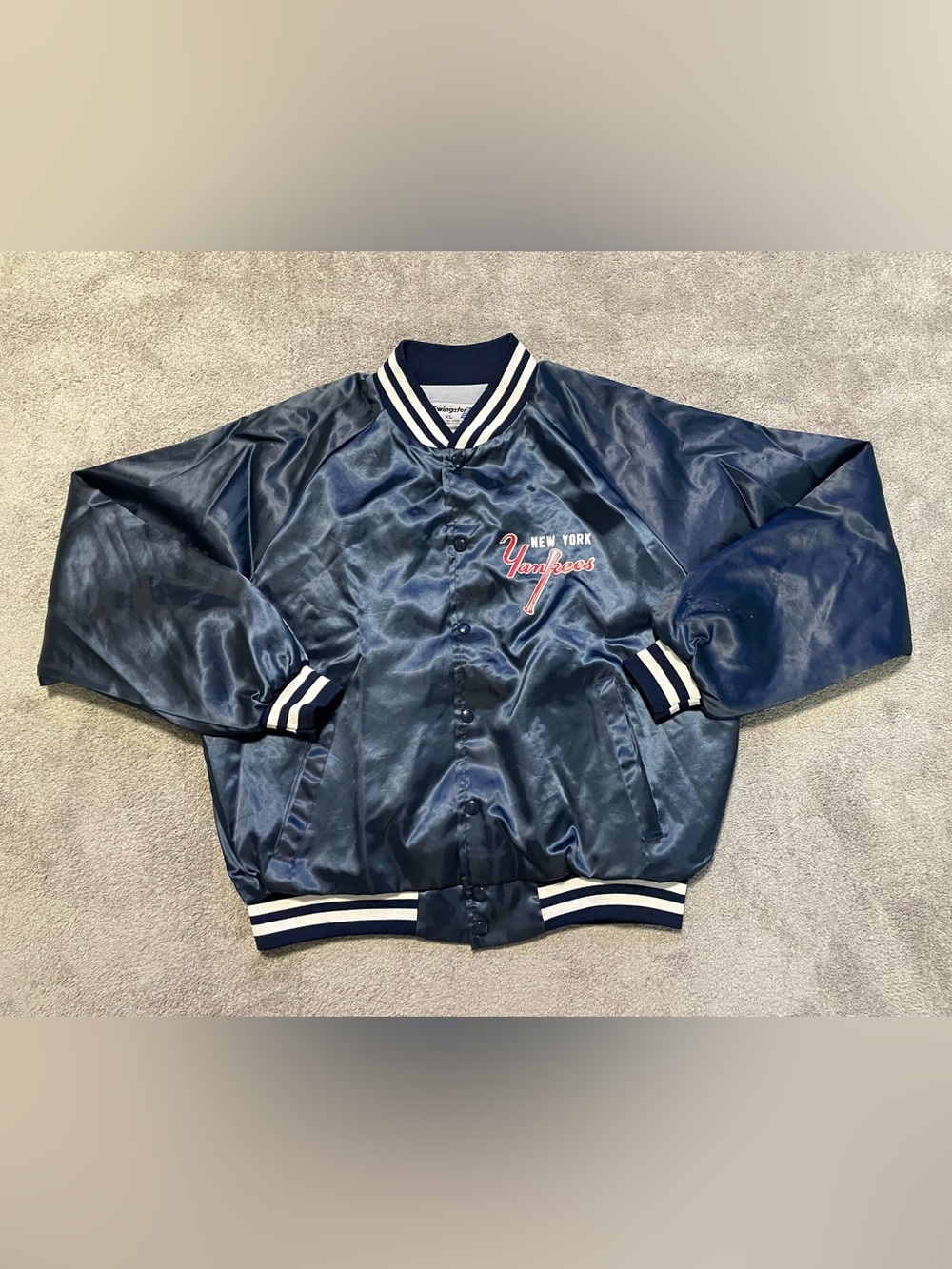 Vintage 80s Swingster New York Yankees Satin Bomber Jacket Mens XL MLB USA